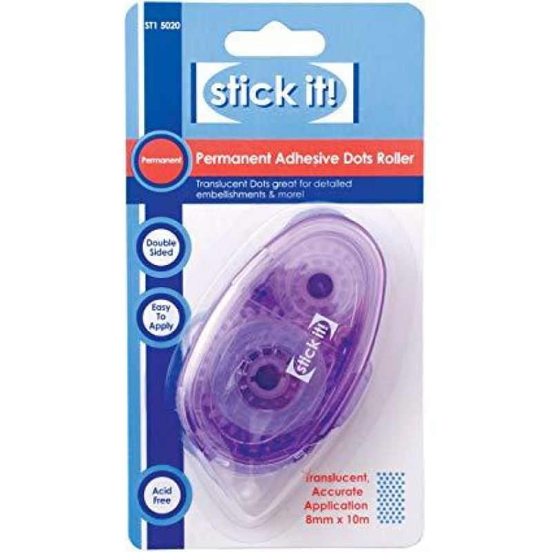 Stick It! Permanent Adhesive Dots Roller 8mm X 10m Devoted Crafts
